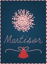 Martisor celebrating postcard vector template