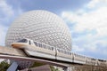 Epicot's Marck VI monorail and Spaceship Earth