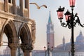 Marco square with Doges palace against St. Giorgio church in Venice, Italy Royalty Free Stock Photo