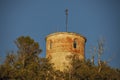 Marconi tower over sestri levante silence bay view from the sea. Marconi undertook his first experiments in signal transmission