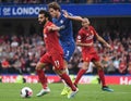 Marcos Alonso and Mohamed Salah Royalty Free Stock Photo