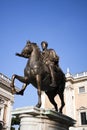 Marcus Aurelius Antoninus Augustus, roman emperor bronze statue. Royalty Free Stock Photo