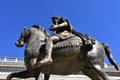 Marcus Aurelius equestrian bronze statue replica. Piazza del Campidoglio in The Capitolium or Capitoline Hill. Rome, Italy. Royalty Free Stock Photo