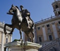 Marcus Aurelius in Piazza del Campidoglio in Rome Royalty Free Stock Photo