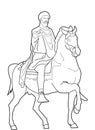 Marcus Aurelius Black And White Illustration