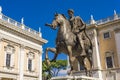 Marcus Aurelius statue on Piazza del Campidoglio in Rome, Italy Royalty Free Stock Photo