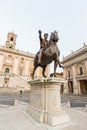 Marcus Aurelius statue on Piazza del Campidoglio in Rome Royalty Free Stock Photo