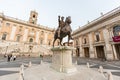 Marcus Aurelius statue on Piazza del Campidoglio in Rome Royalty Free Stock Photo