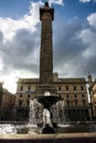 Marcus Aurelius Victory Column Rome Piazza Colonna Royalty Free Stock Photo