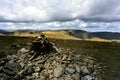 Scrap rusty metal in the cairn on Harter Fell Royalty Free Stock Photo