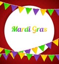 Mardi Gras background with flags Royalty Free Stock Photo