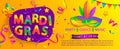 Mardi gras banner,inviting for carnival party.