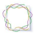 Mardi Gras banner template with decorative colorful beads frame, vector illustration Royalty Free Stock Photo