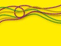 Mardi Gras beads in traditional colors Royalty Free Stock Photo