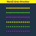 Mardi gras beads vector pattern brushes add-on.