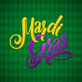 Mardi Gras Carnival Calligraphy Poster. Vector