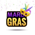 Mardi gras carnival festival celebration. Holiday colorful fat tuesday. Happy mardi gras masquerade party poster design Royalty Free Stock Photo