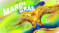 Mardi gras carnival mask poster background with colorful smoke brush effect. Use for greeting card, web, flyer, banner. - Vector Royalty Free Stock Photo