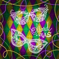 Mardi Gras carnival mask on rhombus background. Vector illustration EPS10