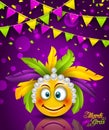 Mardi Gras Carnival Party Flyer, Bunting Masquerade Background