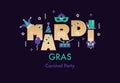 Mardi Gras celebration card.