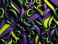 Mardi gras colors background wallpaper in yellow,violet,green colors. Ai Generated