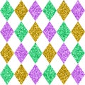 Mardi Gras colors seamless pattern design, texture for wallpapers, fabric, wrap, web page backgrounds, vector illustration