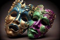 Mardi Gras comedy tragedy masks Royalty Free Stock Photo