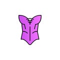 Mardi gras, corset color gradient vector icon