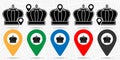 Mardi gras,crown icon in location set. Simple glyph, flat illustration element of mardi gras theme icons Royalty Free Stock Photo