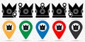 Mardi gras, crown icon in location set. Simple glyph, flat illustration element of mardi gras theme icons Royalty Free Stock Photo