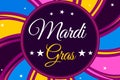 Mardi Gras event concept design with colorful minimalist shapes and typography