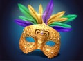 Mardi gras exquisite golden mask