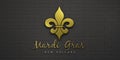 Mardi Gras Fleur-de-Lis Celebration. 3D Render Illustration Royalty Free Stock Photo