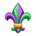 Mardi Gras fleur de lis heraldic symbol.