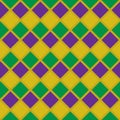 Mardi Gras seamless pattern, pattern with Fat Tuesday colors Royalty Free Stock Photo