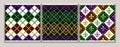 Mardi Gras geometric patterns with Fleur de Lis Royalty Free Stock Photo