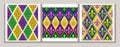 Mardi Gras geometric patterns with Fleur de Lis Royalty Free Stock Photo