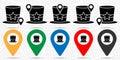 Mardi gras, hat icon in location set. Simple glyph, flat illustration element of mardi gras theme icons Royalty Free Stock Photo