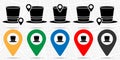 Mardi gras, hat icon in location set. Simple glyph, flat illustration element of mardi gras theme icons Royalty Free Stock Photo