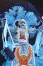 Mardi Gras Indian Decked Out With Feathers, Beads and Ribbons
