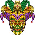 Mardi Gras Jester Mask Cartoon Colored Clipart