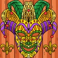 Mardi Gras Jester Mask Colored Cartoon Royalty Free Stock Photo