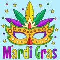 Mardi Gras Jester Mask Colored Cartoon Royalty Free Stock Photo