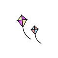 Mardi gras, kite color gradient vector icon