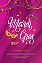 Mardi gras lettering poster.