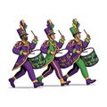 Mardi Gras Marching Band Drummers in Parade Uniform Royalty Free Stock Photo