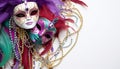 Mardi Gras mask shines with vibrant elegance generated by AI