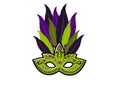 Mardi Gras mask with theater. Fat Tuesday decoration.Mardi Gras party design.Mardi Gras.Carnival. Fat Tuesday. Royalty Free Stock Photo