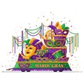 Mardi Gras Parade Float Vector Illustration Royalty Free Stock Photo